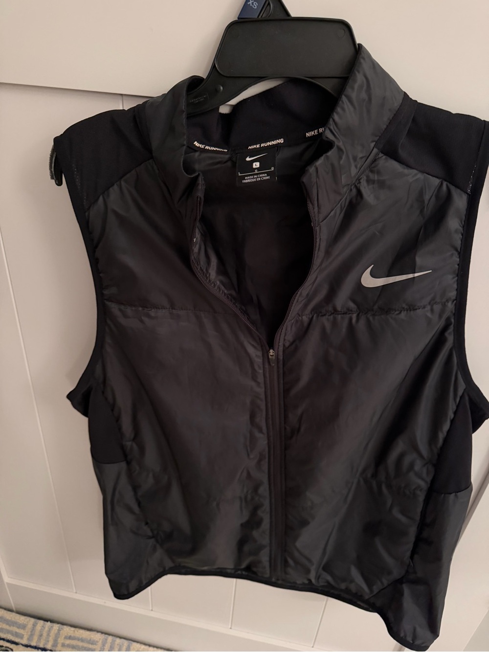 Nike Black Sleeveless Running Vest with Reflective Swoosh